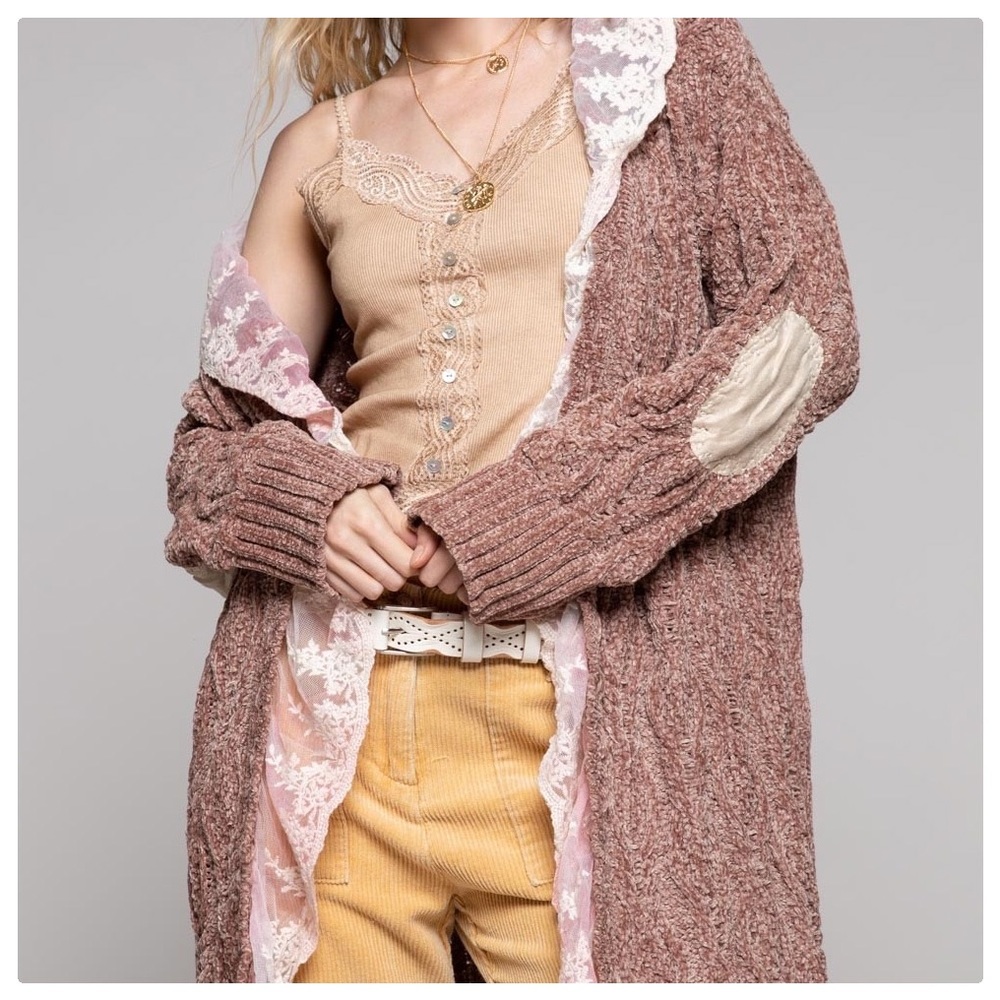 POL The Madrid Luxury Lace Chenille Duster - Picture 3 of 9